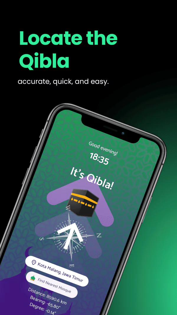 Qibla Locator app screenshot
